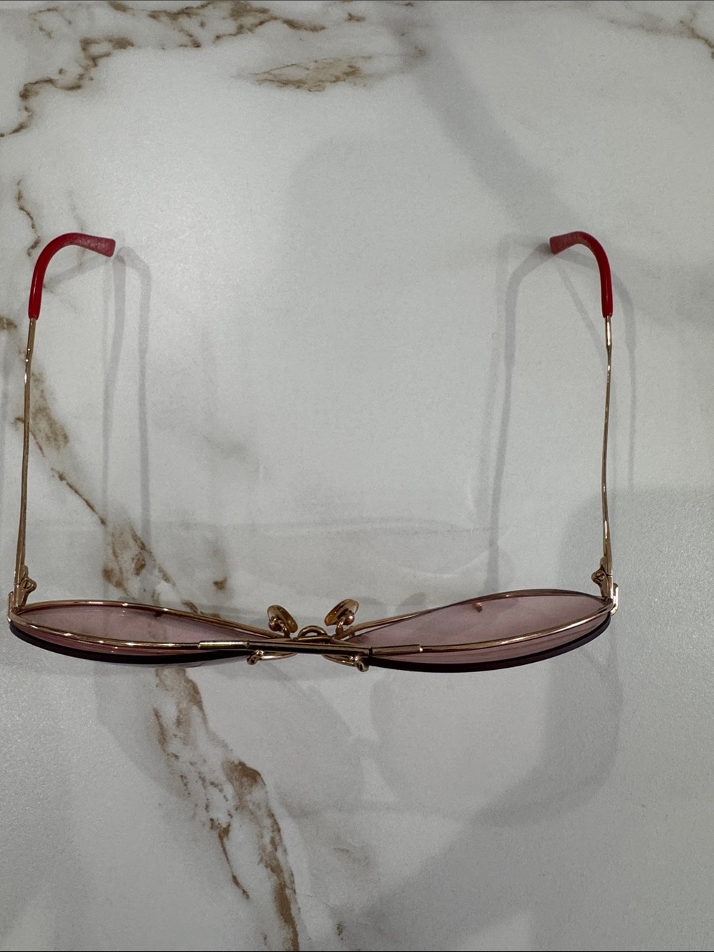 Porsche Design Red and Gold Aviator Sunglasses - Picture 9 of 13